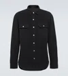 Rick Owens Long-line Felted Cotton Shirt In Black