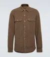 Rick Owens Drkshdw Shirt With Iconic Logoed Ribbon In Brown