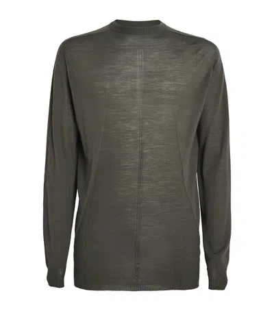 Rick Owens Virgin Wool Oversized Level Sweater In Green