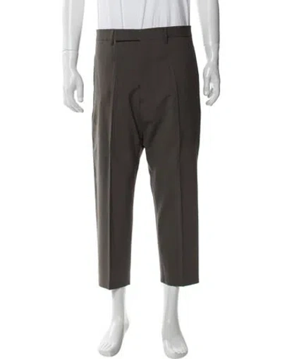 Pre-owned Rick Owens Virgin Wool Pants In Green