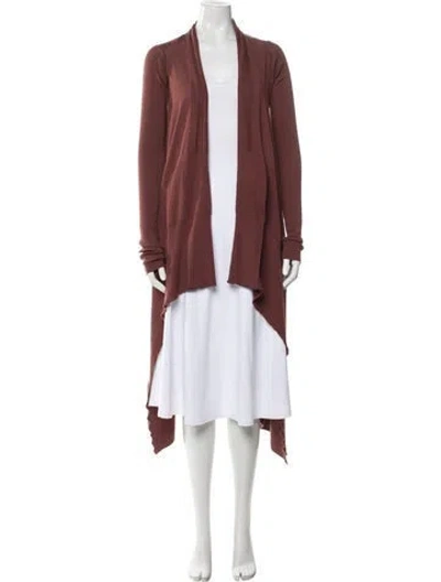 Pre-owned Rick Owens Virgin Wool Plunge Neckline Sweater In Brown