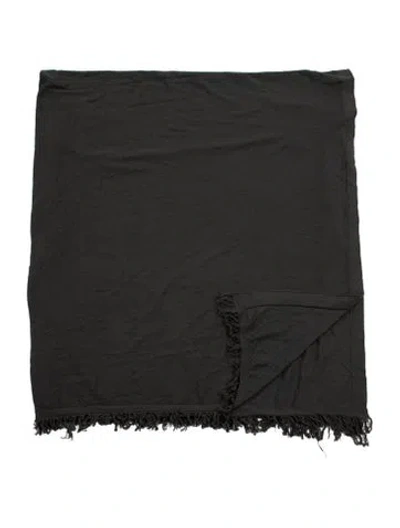Pre-owned Rick Owens Virgin Wool Scarf In Gray