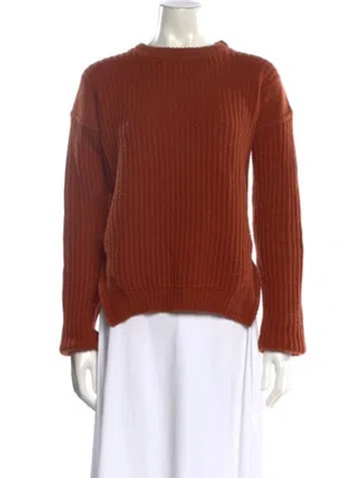 Pre-owned Rick Owens Virgin Wool Scoop Neck Sweater In Orange