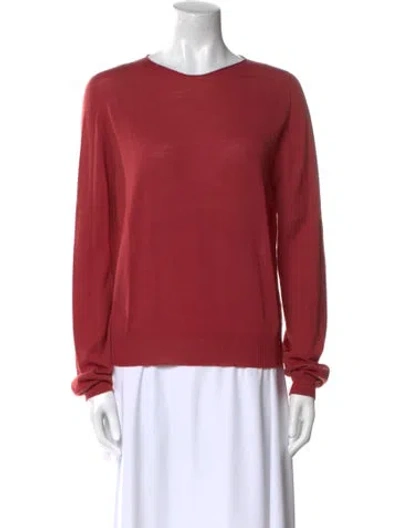 Pre-owned Rick Owens Virgin Wool Scoop Neck Sweater In Red