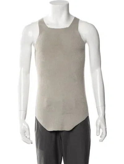 Pre-owned Rick Owens Virgin Wool Scoop Neck T-shirt In Gray