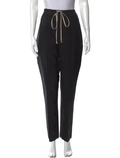 Pre-owned Rick Owens Virgin Wool Skinny Leg Pants In Black