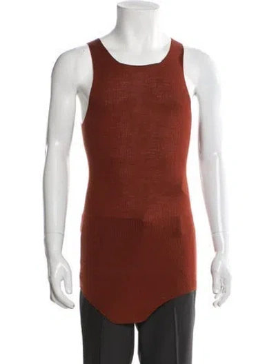 Pre-owned Rick Owens Virgin Wool Sleeveless Shirt In Brown