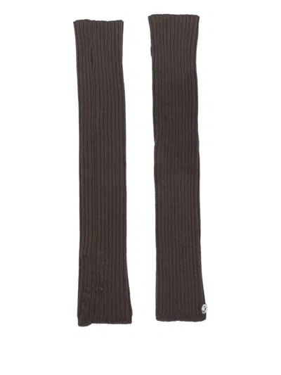 Rick Owens Virgin Wool Sleeves In Brown