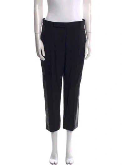 Pre-owned Rick Owens Virgin Wool Straight Leg Pants In Black