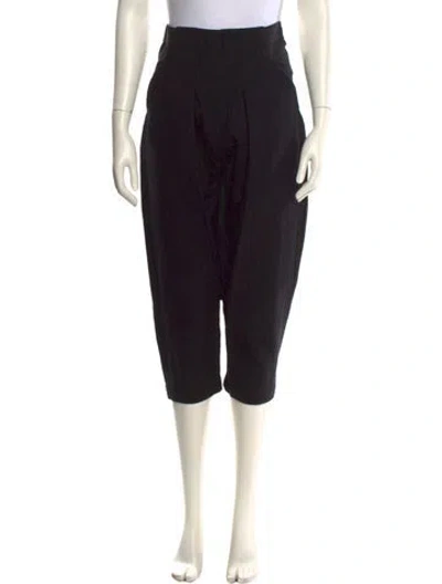 Pre-owned Rick Owens Virgin Wool Straight Leg Pants In Black