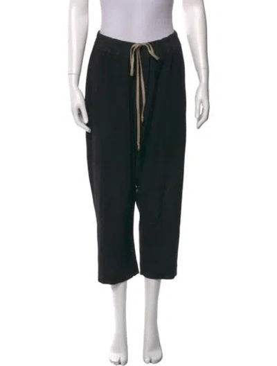 Pre-owned Rick Owens Virgin Wool Straight Leg Pants In Black