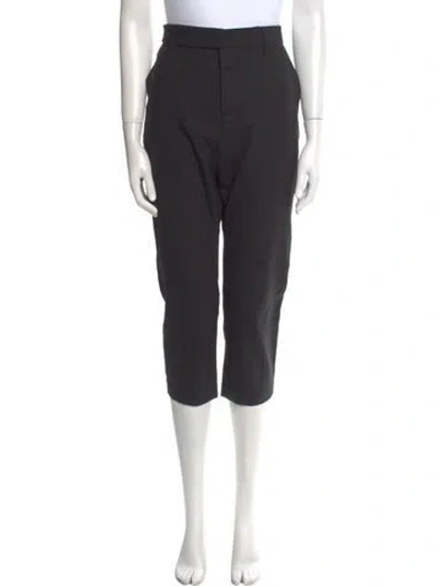 Pre-owned Rick Owens Virgin Wool Straight Leg Pants In Gray