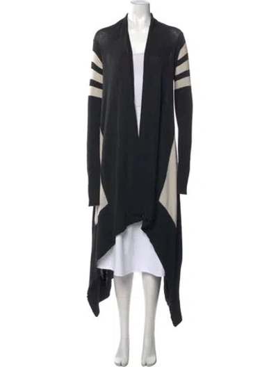 Pre-owned Rick Owens Virgin Wool Striped Sweater In Black