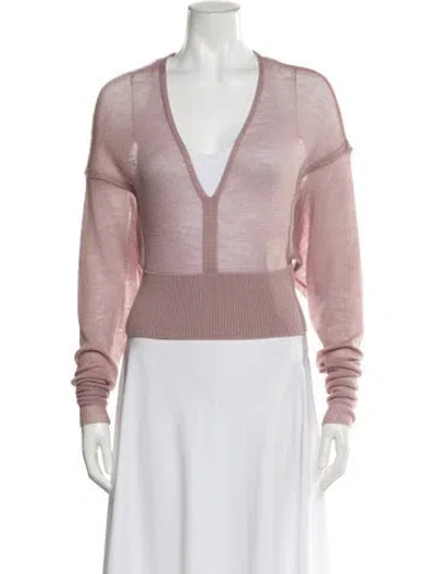 Pre-owned Rick Owens Virgin Wool Striped Sweater In Pink