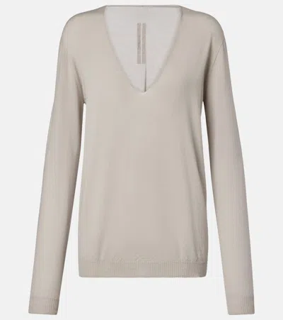 Rick Owens Virgin Wool Sweater In White