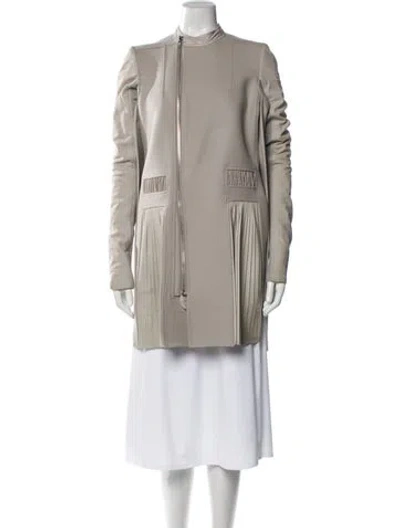Pre-owned Rick Owens Virgin Wool Trench Coat In Gray