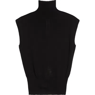 Rick Owens Virgin Wool Turtleneck Sweater In Black