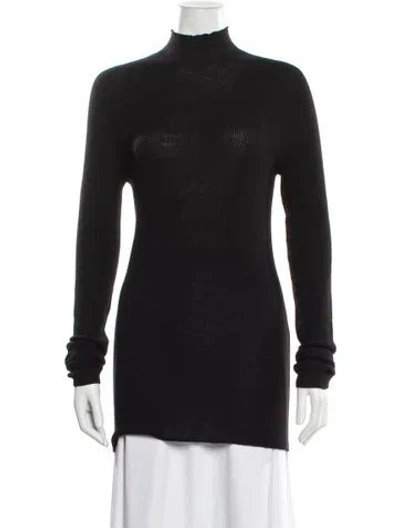 Pre-owned Rick Owens Virgin Wool Turtleneck Sweater In Black