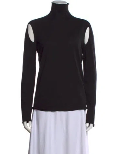 Pre-owned Rick Owens Virgin Wool Turtleneck Sweater In Black