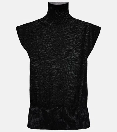 Rick Owens Virgin Wool Turtleneck Sweater In Black
