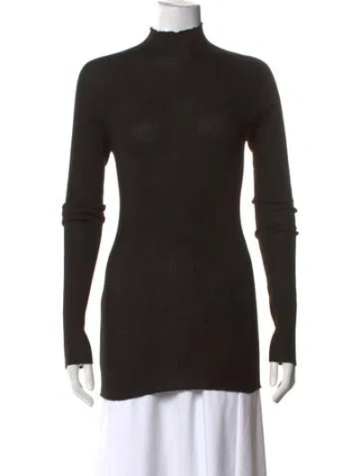 Pre-owned Rick Owens Virgin Wool Turtleneck Sweater W/ Tags In Black