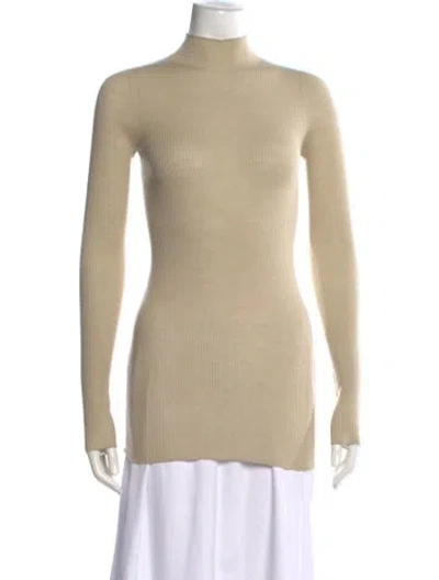 Pre-owned Rick Owens Virgin Wool Turtleneck Sweater W/ Tags In Neutrals