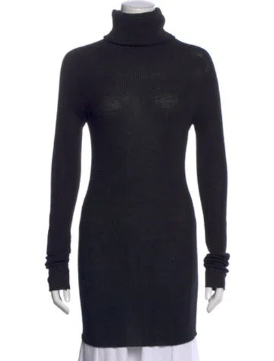 Pre-owned Rick Owens Virgin Wool Turtleneck Tunic In Brown