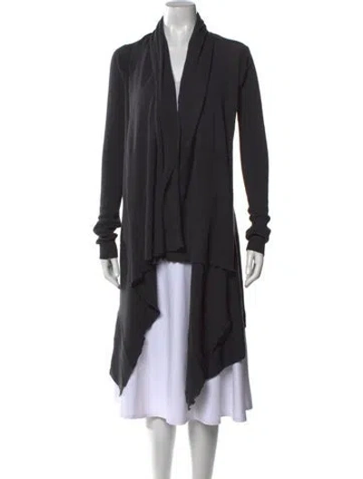 Pre-owned Rick Owens Virgin Wool V-neck Sweater In Black