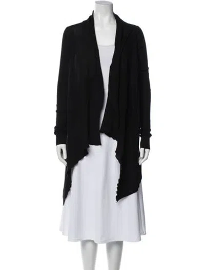 Pre-owned Rick Owens Virgin Wool V-neck Sweater In Black