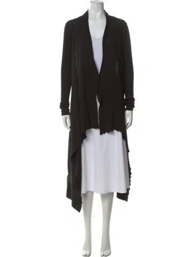 Pre-owned Rick Owens Virgin Wool V-neck Sweater In Black