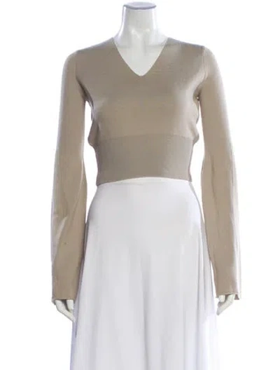 Pre-owned Rick Owens Virgin Wool V-neck Sweater In Gray