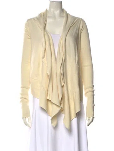 Pre-owned Rick Owens Virgin Wool V-neck Sweater In Neutral
