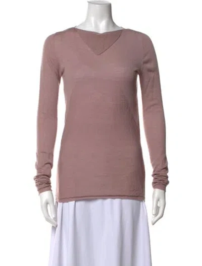 Pre-owned Rick Owens Virgin Wool V-neck Sweater In Pink