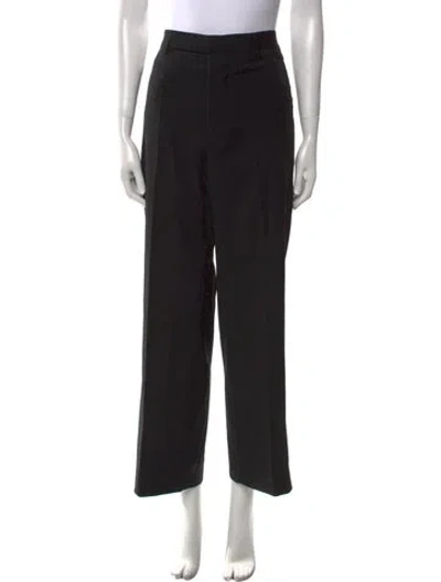 Pre-owned Rick Owens Virgin Wool Wide Leg Pants In Black