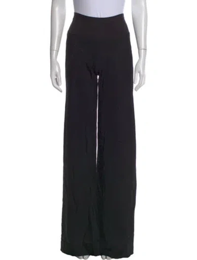 Pre-owned Rick Owens Virgin Wool Wide Leg Pants In Black
