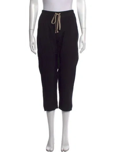 Pre-owned Rick Owens Virgin Wool Wide Leg Pants In Black