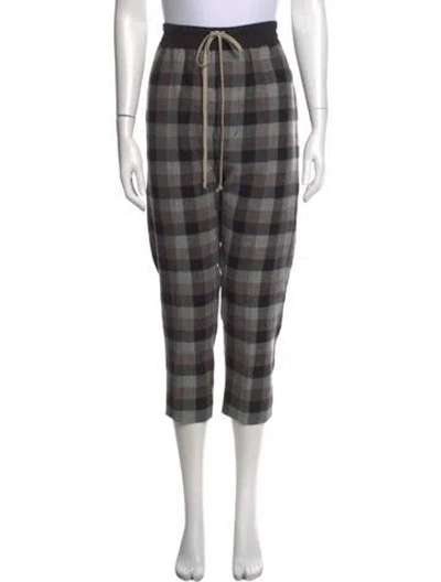 Pre-owned Rick Owens Virgin Wool Wide Leg Pants In Grey