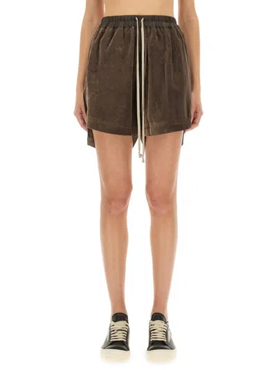 Rick Owens Viscose And Cupro Shorts