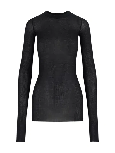 RICK OWENS VISCOSE AND SILK T-SHIRT