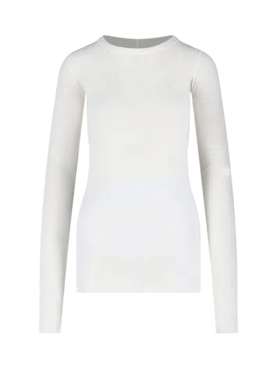 Rick Owens Viscose And Silk T-shirt In White
