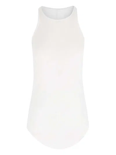 Rick Owens Viscose And Silk Tank Top In White