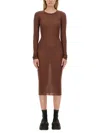 Rick Owens Viscose Dress In Brown