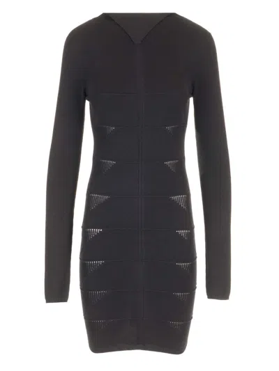 Rick Owens Viscose Knit Mini Dress Jackets Black
