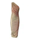 Rick Owens Amira Asymmetric Midi Dress In Gray