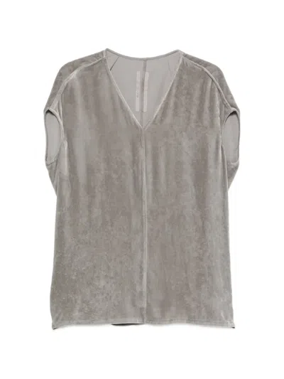 Rick Owens V-neck Blouse In Gray