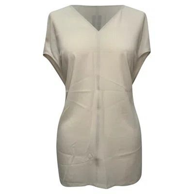 Rick Owens V-neck Blouse In White Acetate In Nude