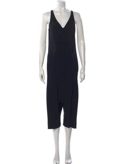 Pre-owned Rick Owens V-neck Jumpsuit In Black