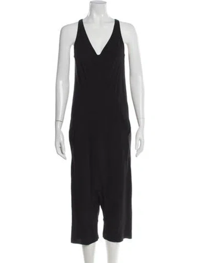 Pre-owned Rick Owens V-neck Jumpsuit In Black