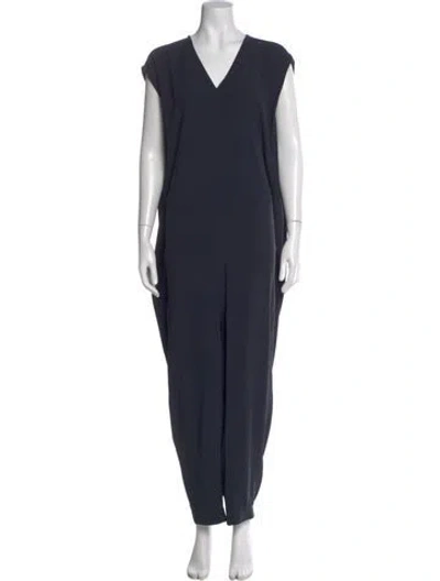 Pre-owned Rick Owens V-neck Jumpsuit In Blue