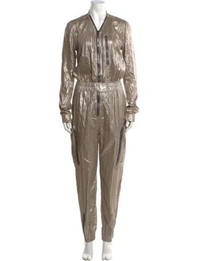 Pre-owned Rick Owens V-neck Jumpsuit In Neutrals